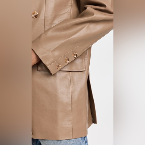 $298 PISTOLA ROMAN VEGAN LEATHER BLAZER TORTOISESHELL REVOLVE MOTHER GRLFRND - Picture 4 of 12